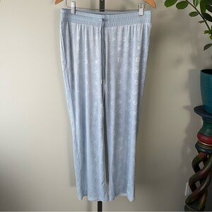 Paris Hilton Velvet Velour Track Lounge Pants Embellished Rhinestones Baby Blue